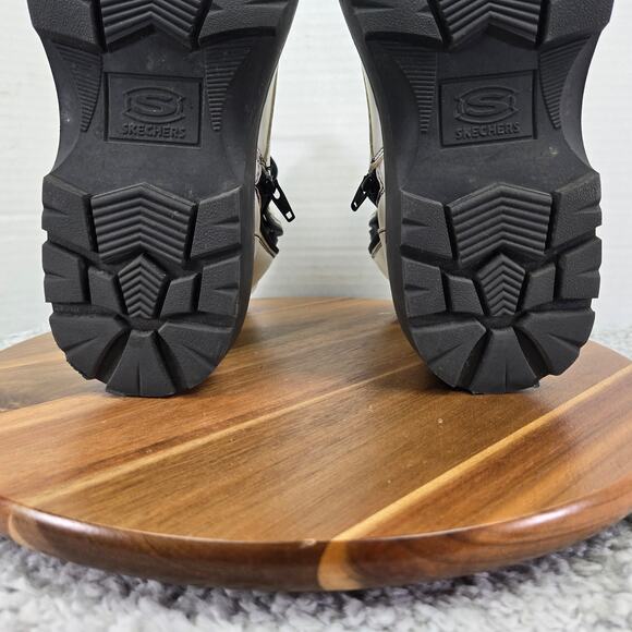 Skechers Urbs Forever Cool Patent Leather Zip Chunky Y2K Platform Boots Womens 8 - Picture 14 of 16